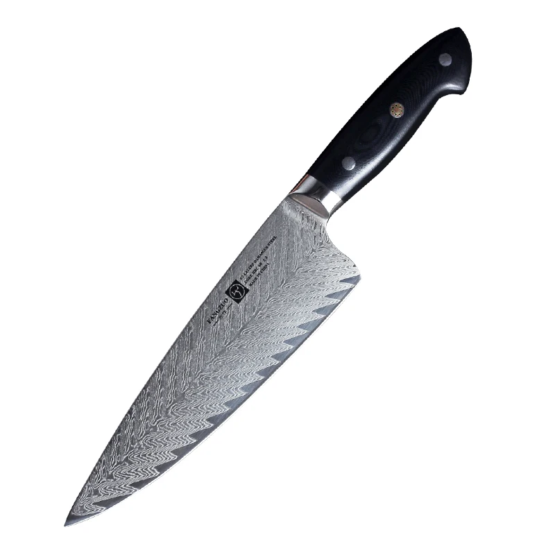 FANGZUO шеф-повара ножи накири 67 слоев японской дамасской стали дамасский поварской нож 8 дюймов дамасский кухонный нож G10 Ручка - Цвет: Chef Knife