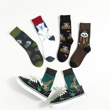 Хип-хоп хлопковые носки мужские и женские Харадзюку животных длинные носки унисекс забавные носки уличная Calcetines Hombre