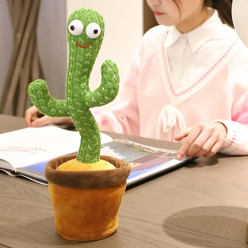 Cactus Plush Toy Electronic Dancing Toy with Spainish Song Plush Dancing Cactus Early Childhood Education Toy for Children  32cm