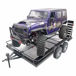 Racing Heavy Duty Metal Trailer for 1/10 Rc Rock Crawler Truck Traxxas TRX4 Axial SCX10 SCX10 II 90046 90047 CC01 D90 D110