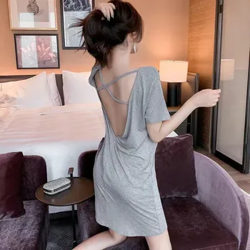 

Women Casual Sleep Dress Nightdress Sexy Nightgown Nightwear Sleepwear Soft Modal Home Clothes Nightwear Lady Intimate Lingerie