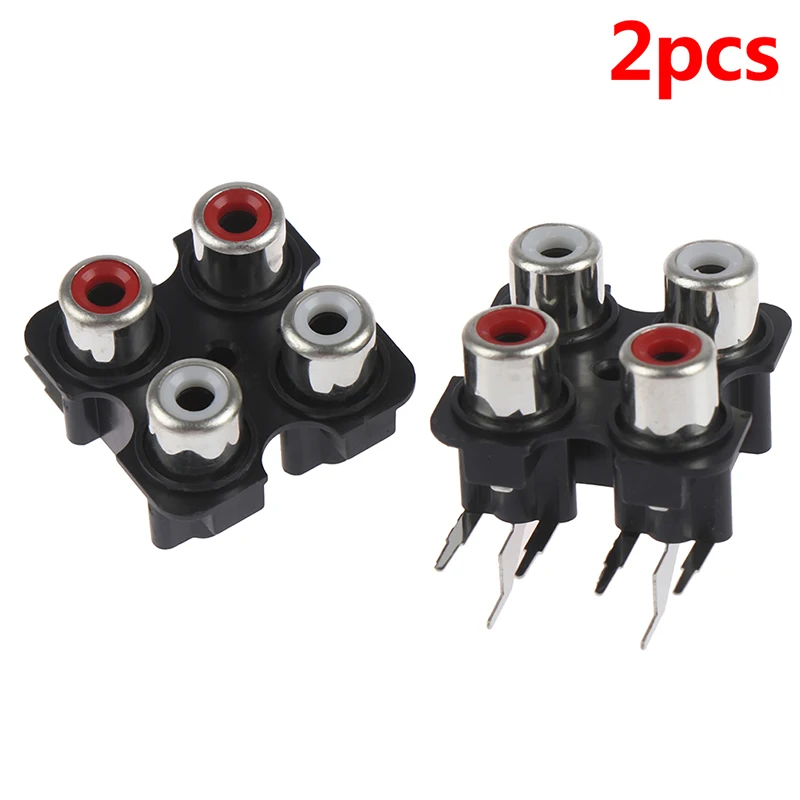 Para PCB AV RCA de salida conc/éntrica 4 Enchufe hembra negro de mesa 10 piezas