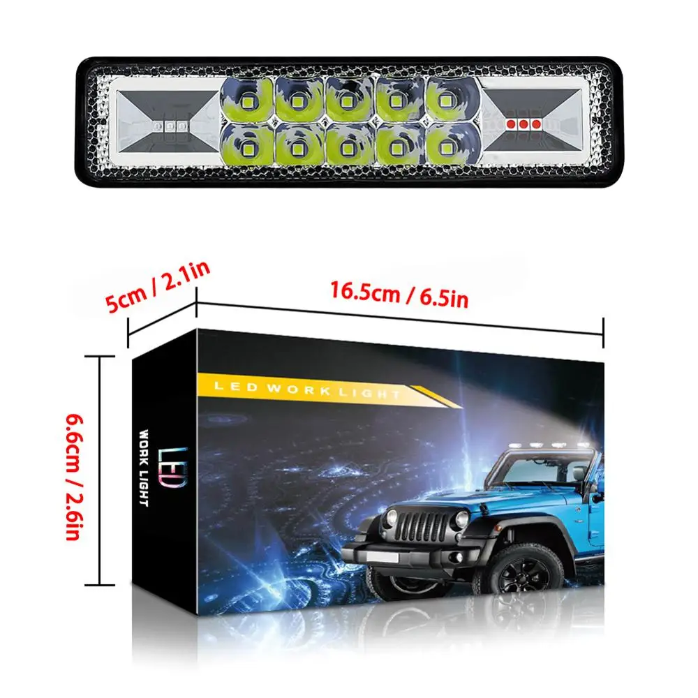 

1PC 12V 24V 48W Offroad 6 Led Work Light Bar Spotligt Strobe Flash Working Led Light Bar For Jeeps Suv Moto G3L2 Truck ATV SUV