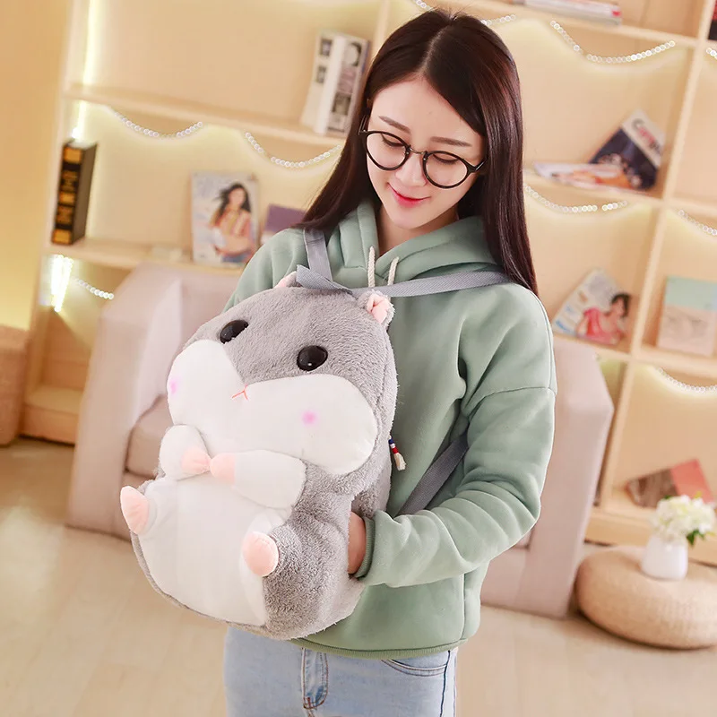

Cute Multi-functional Hamster Backpack Air Conditioner Blanket Students Hand Warmer Pillow Three-in-One Blanket