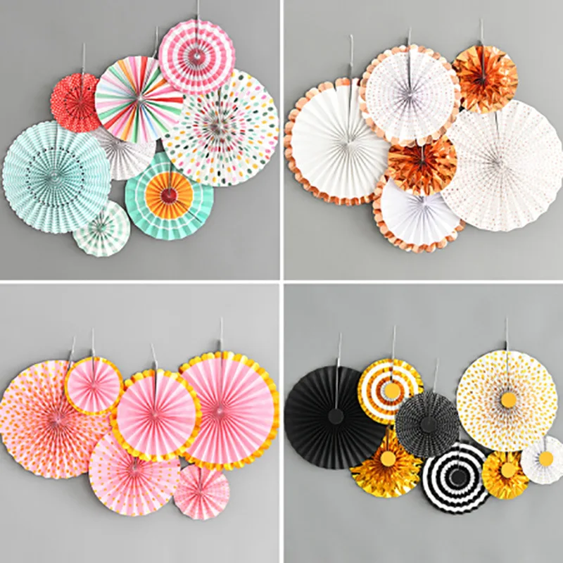 DIY Tissue Paper Fans Party Decorations Christmas Hanging Paper Crafts Baby Shower Decorations Birthday Wedding Decor Supplies