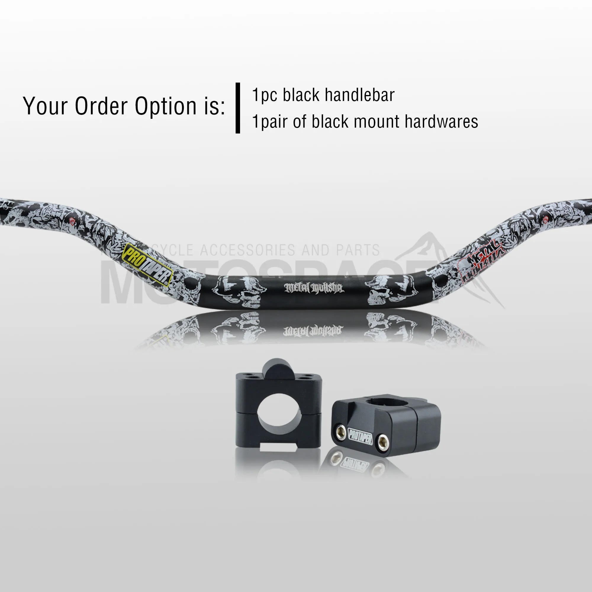 Black Combo2 Руль для Pro Taper Pack Bar 1-1/" Mulisha ручка бар колодки Захваты Pit Pro Гонки Грязь велосипед ямы мотоцикл с адаптер cnc - Цвет: Black Combo2