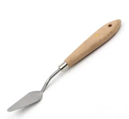 Beech scraper 1 шт. скребок для рисования лопаточка из нержавеющей стали палитра нож масло малярный скребок палитра художника нож гибкий инструмент для искусства - Цвет: Beech scraper