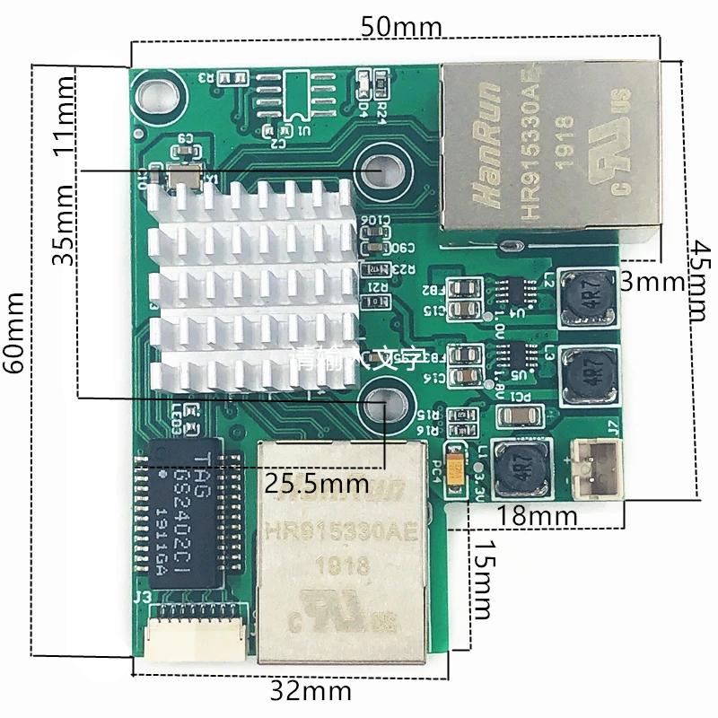 Промышленный Ethernet модуль переключателя 3 порта unmanager 10/100/1000 Мбит/с по Цельсию OEM авто-зондирование портов PCBA плата OEM материнская плата