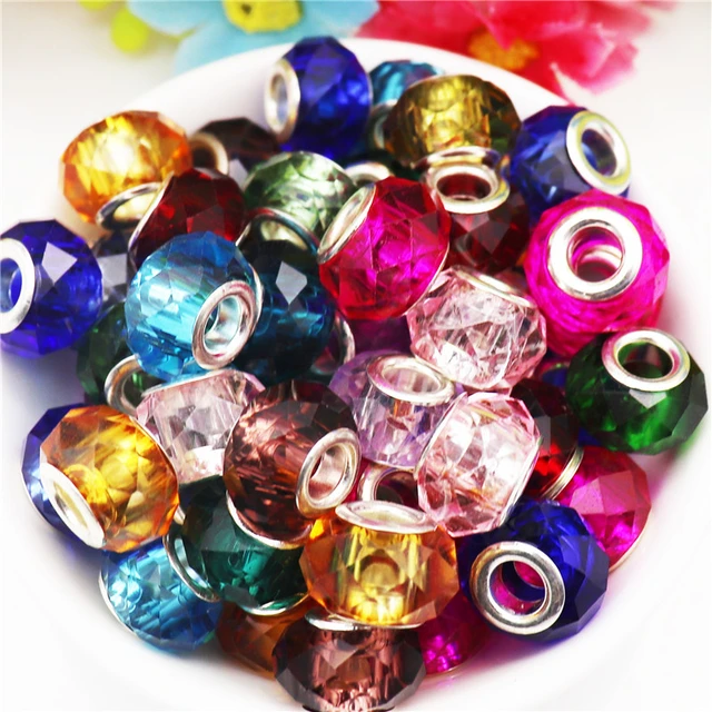 10 Pcs/Lot Glass Beads Bulk 15MM for Jewelry Making Women Bracelets  Pendants Necklaces Hair Bead