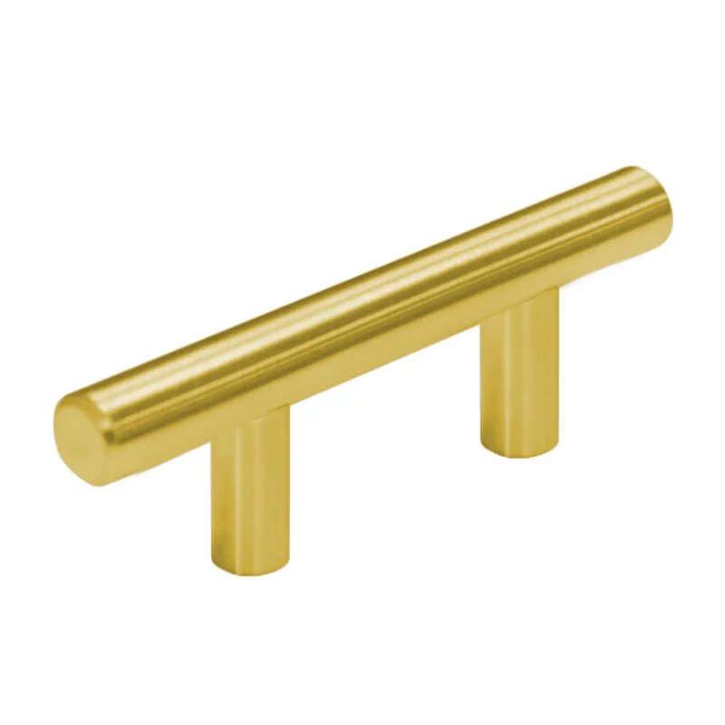 214 Inches Stainless Steel Gold T Type Drawer Cabinet Wardrobe Door Pull Handle Straight Cupboard Gold Kitchen Door Handles New