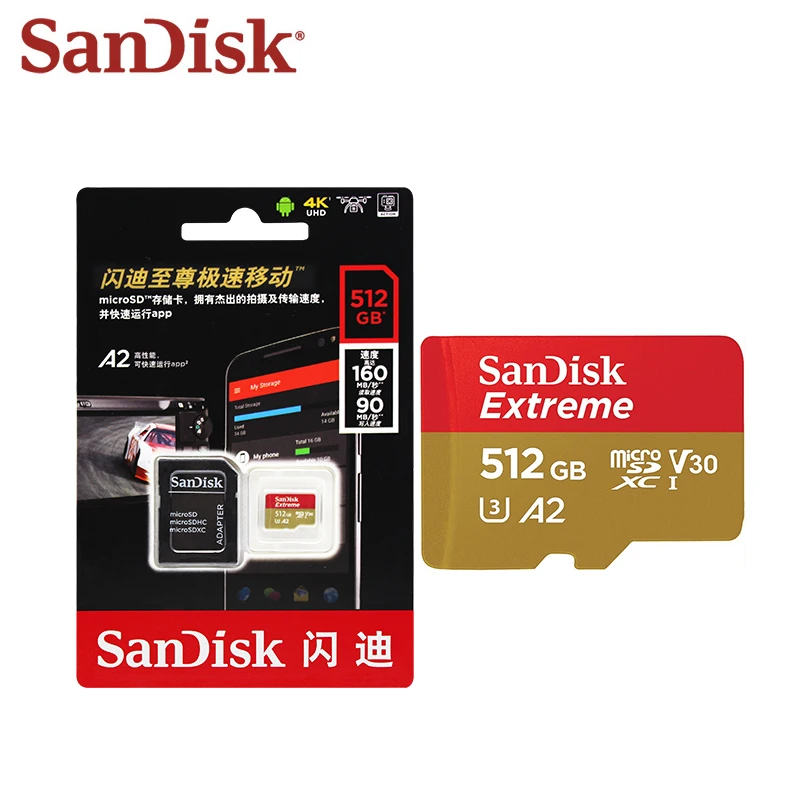 Sandisk U3 400 карта SDXC карты мини-карта памяти V30 512 ГБ, Micro SD карта, класс 1 ТБ флеш-карта A2 флэш-карты высокой Скорость Бесплатная доставка-4