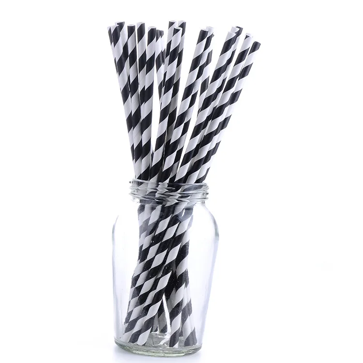 

Creative And Colorful Art Paper Straw Wedding Birthday Party Decorative Disposable Stripes Fruit Juice Paper Straw