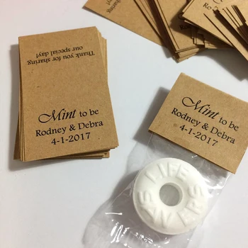 

Personalized Mint Wedding Tags DIY Custom Kraft Rustic Mint Candy Favors Candy Favors Birthday Anniversary
