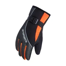 Мужские и женские зимние теплые лыжные перчатки, защита от ветра, флис, утолщенные спортивные перчатки для верховой езды