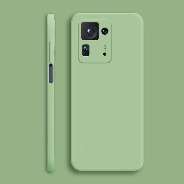 Soft Square Liquid Silicone Case for Xiaomi Mi Mix 4 3 2S 2 Mix4 Mix3 Mix2S 5G Cute Camera Protection Original Phone Cover Funda Green