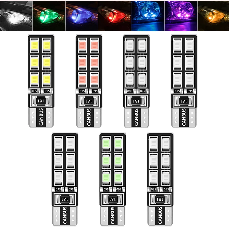 1 шт. T10 W5W Автомобильный светодиодный светильник CANBUS 12 Светодиодный s 3528 SMD габаритный свет лампа для чтения 194 168 2835 лампа сигнальная лампа белая 12 В