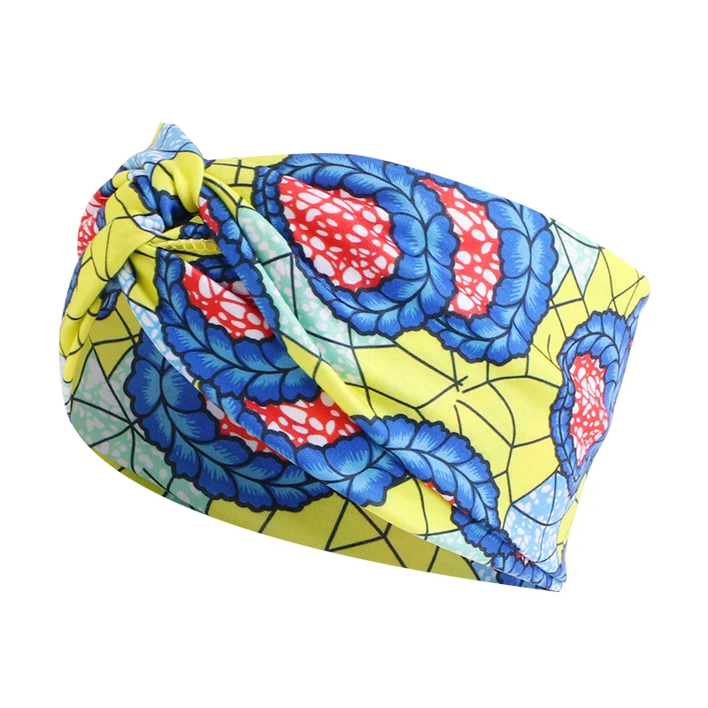 African Pattern Print Headband for Women Twist Style Headscarf Cross Turban Bandage Bandanas Bow HairBands Hair Accessories shein hair accessories