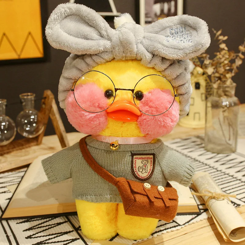 

30cm Cute LaLafanfan Cafe Yellow Duck Plush Toy Creative Duck Stuffed Doll Soft Animal Dolls Baby Toys Birthday Gift for Girl