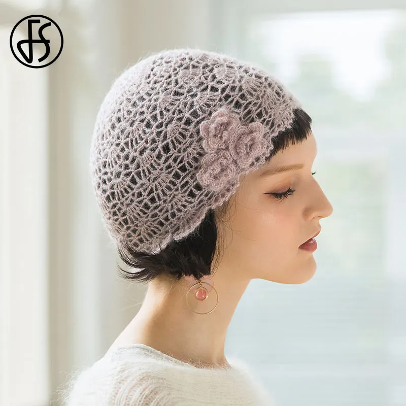 FS зимние шапки для женщин теплая вязаная шапка бини осенние дам однотонные из