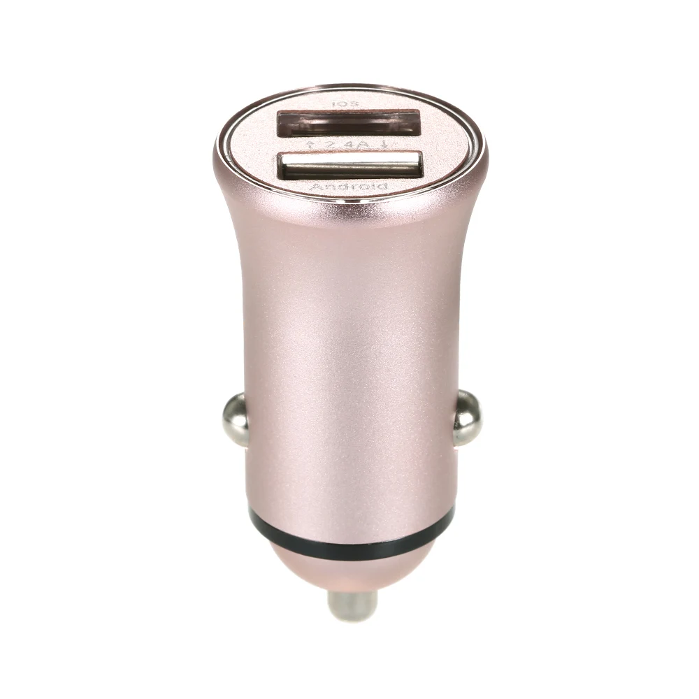 Два порта USB Автомобильное зарядное устройство 2.4A Быстрая Зарядка адаптер алюминиевый корпус для iPhone samsung автомобильные аксессуары