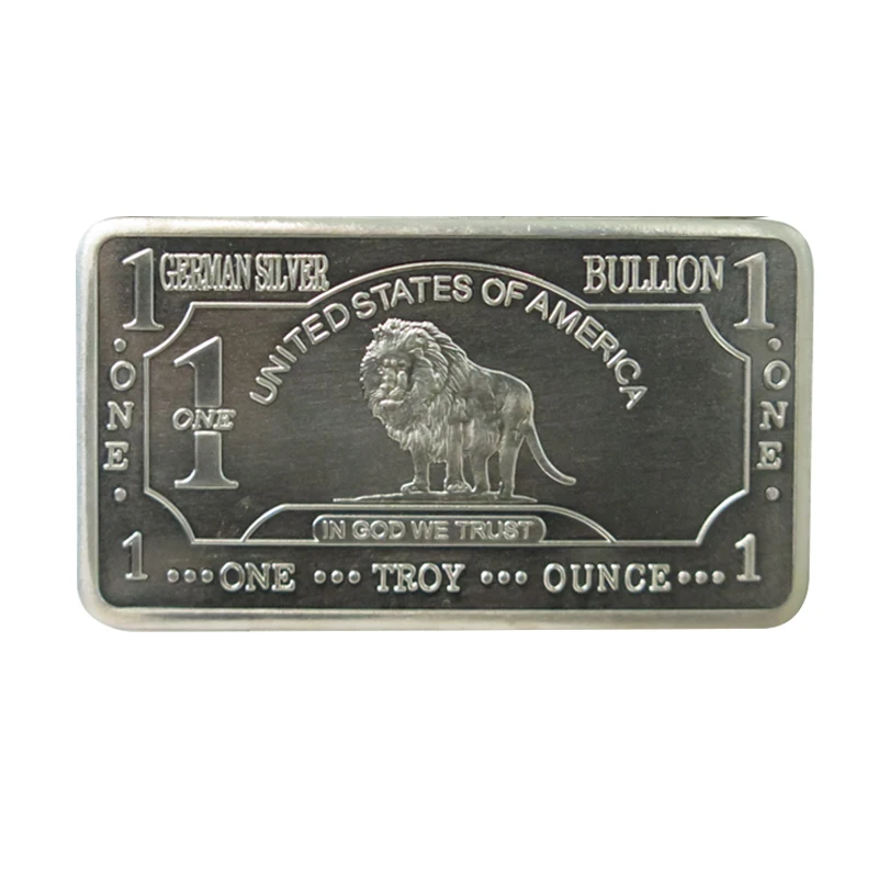 A157L Fine Germany Silver Mint 1 Troy Ounce Lion Bullion Bar