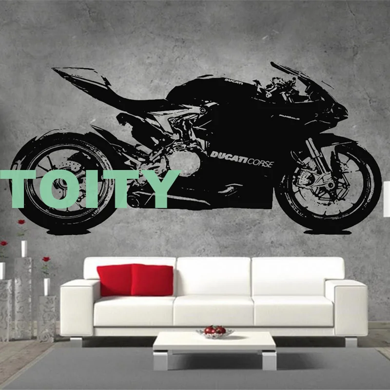 29 дизайнов DUCATI мотоцикл Suzuki стикер на стену Triumph Norton плакат мотоцикл виниловая наклейка Harley Chopper Фреска - Цвет: 1199Panigale55x119cm