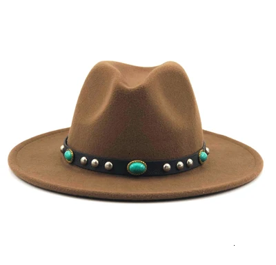 Light coffee Модная мужская шляпа fedoras Женская мода джаз шляпа лето весна черная Шерстяная Смесь Кепка Уличная Повседневная шляпа - Цвет: Light coffee