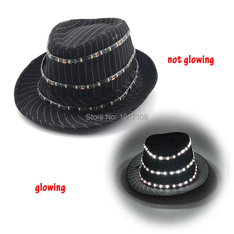 LED Light Party Hat 12V Powered by 21A Battery 6Colors Available LED Flashing Hat for Wedding Performance Costume Hat Decor