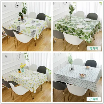 

PVC Table Cloth Waterproof and Oilproof Durable Table-cloth Nodic Style Leaf Table Cloth Multifunctional Dust Cover