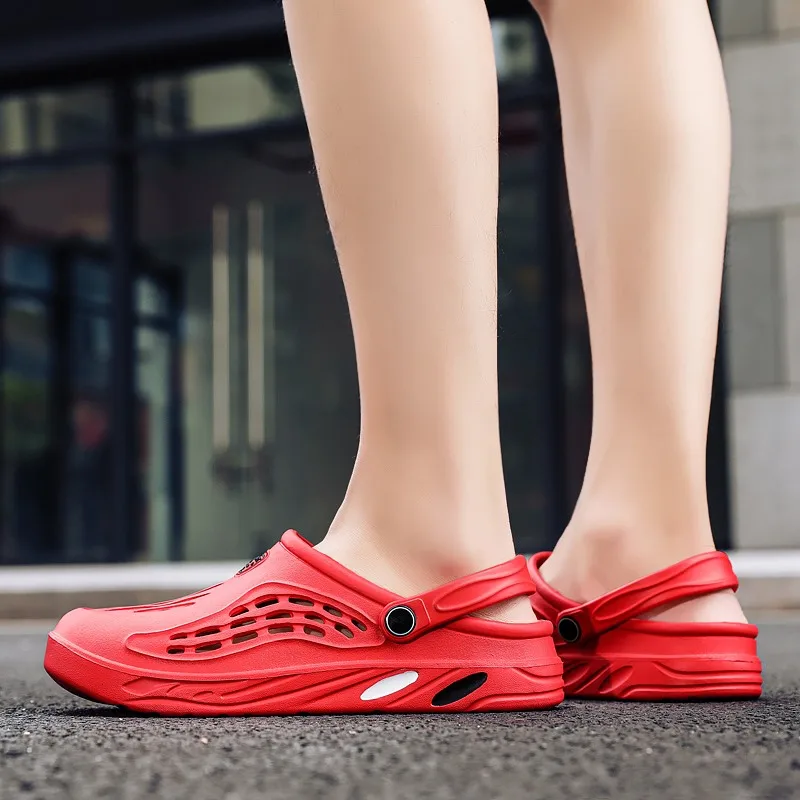 Summer Men's Sandals Breathable Unisex Men's Slides Sandals Outdoor Hollow Men Slippers Rubber Men Beach Sandals Men's Footwear
