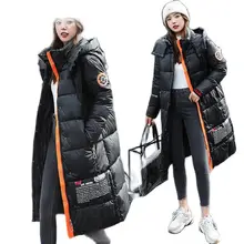 FAKUNTN Jacket Women Oversize Winter Puffer Winter Down Jacket Coat Hooded Warm Glossy Ladies Long Parkas Women Waterproof