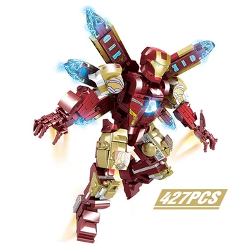 

2020 NEW Super Hero Endgam MK85 Mech Thanos Iron Man Robot Armor Marvel Building Blocks Sets Bricks Kids Kits Movie Ideas Tron
