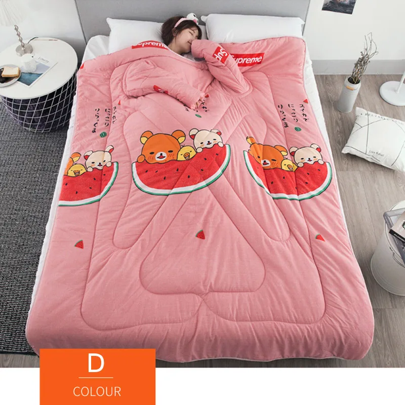 Lazy Quilt with Sleeves Blanket Cape Cloak Nap Blanket Dormitory Mantle 150x200cm AUG889