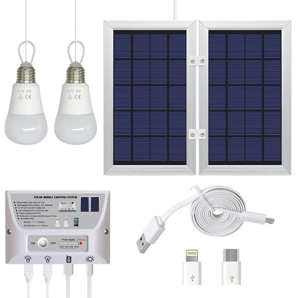 

Solar Fotovoltaico LED Power Generation System For Home Camping Light Mobile Power Chargeable YH1002A