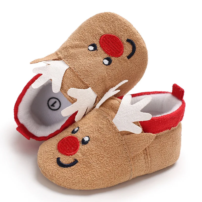 Christmas New Born Baby Girl Boys Shoes Soft Warm Infant Newborn Toddler Shoes Cartoon Baby Girl Baby Booties First Walkers