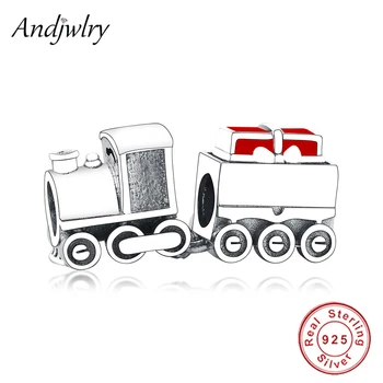 

New Fit Original Charm Bracelet 925 Sterling Silver Christmas Train Beads For Women DIY Jewelry Berloque Baby Gift
