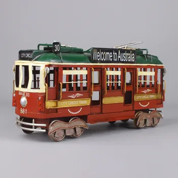 

British Vintage Double-decker Tram Bus Model Australia Tourism Sightseeing Bus Model Creative Decoration Crafts Car Toy for Boy