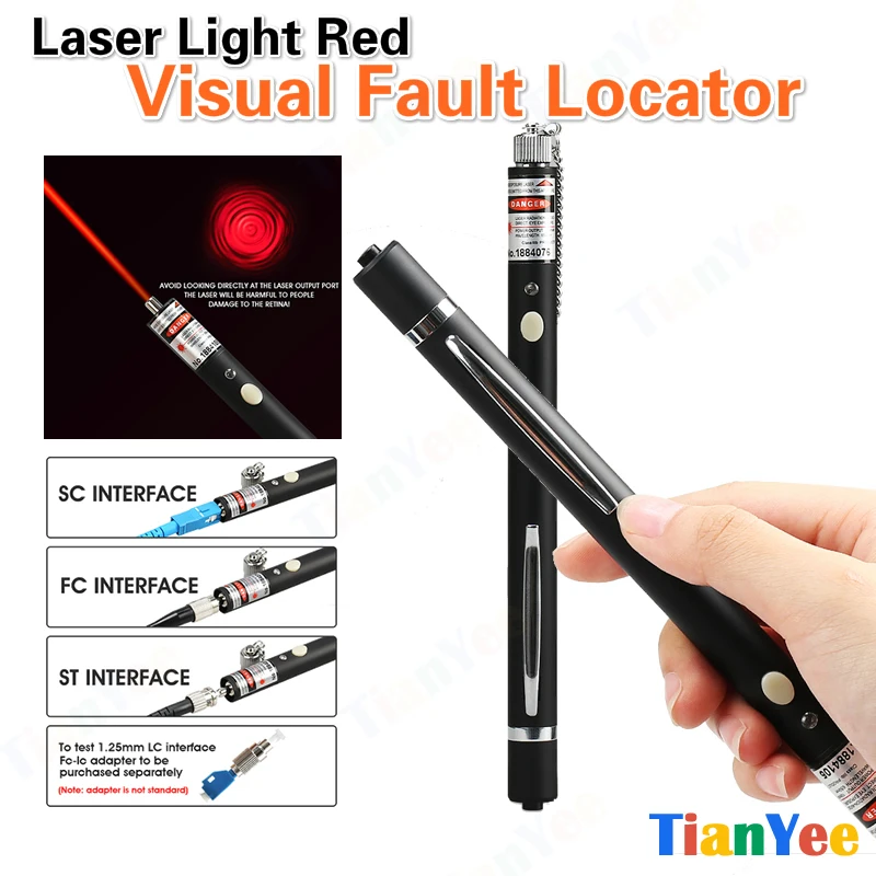 

Strong Light Source Laser Light Red Visual Fault Locator Optic Cable Tester Pen Type Optical Fiber red light pen 10 20 30mw