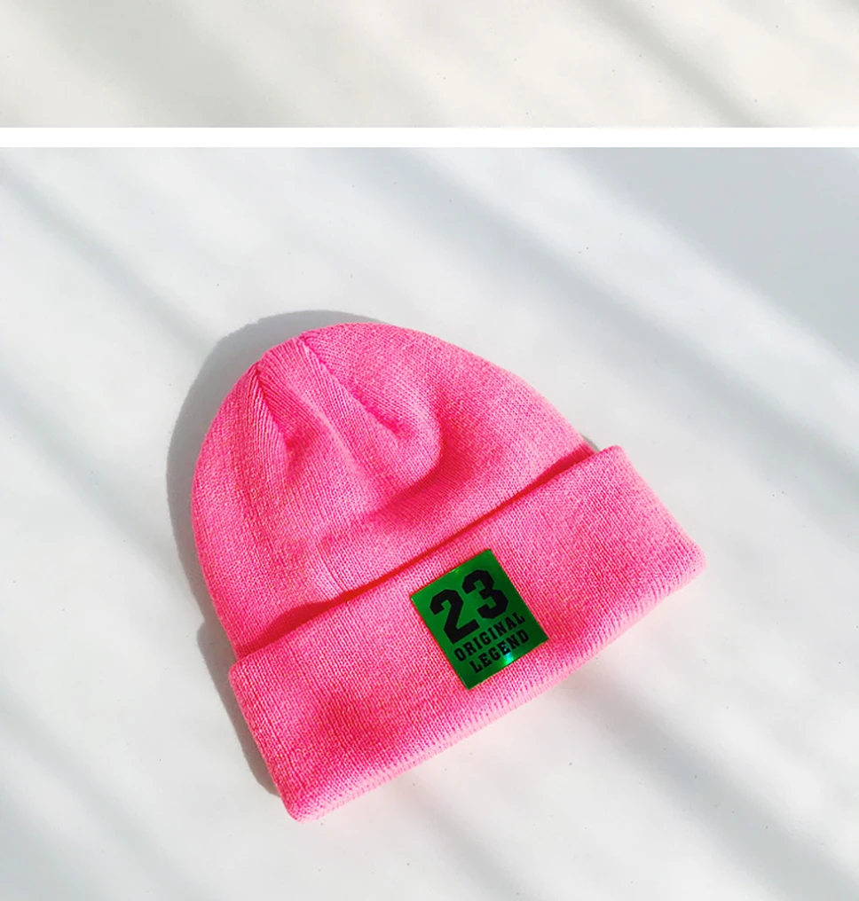 Корейская версия Харадзюку стильная Фиолетовая вязаная шапка, повседневные одноцветные женские шапки, теплая шапка с буквенным узором