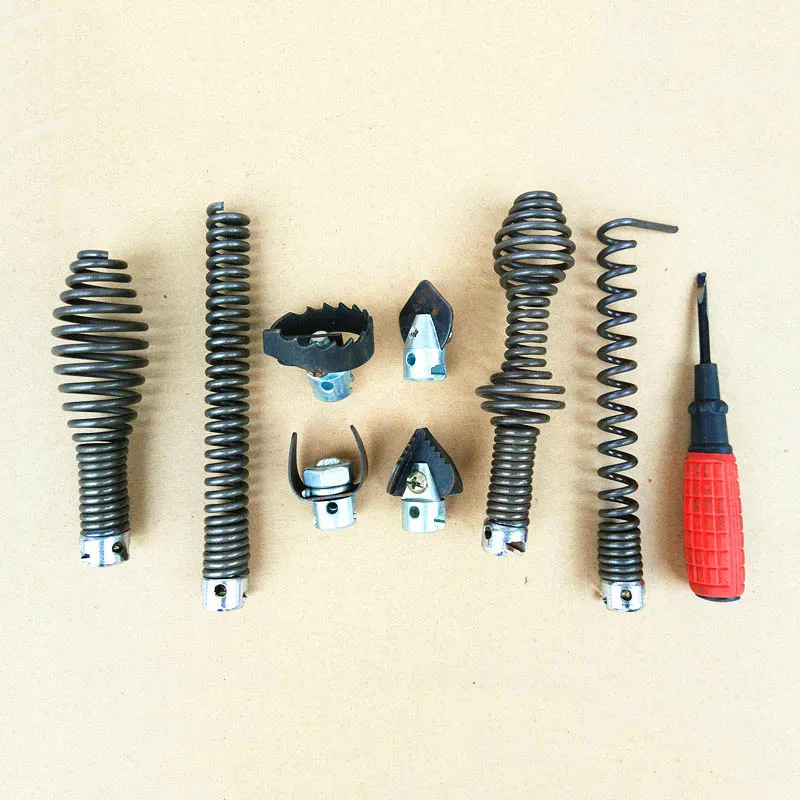 1 Set 16mm Diameter Pipeline Dredge Device Spring Drill Machine Drain Cleaner Combination Cutter Head Adapter Joint Connector