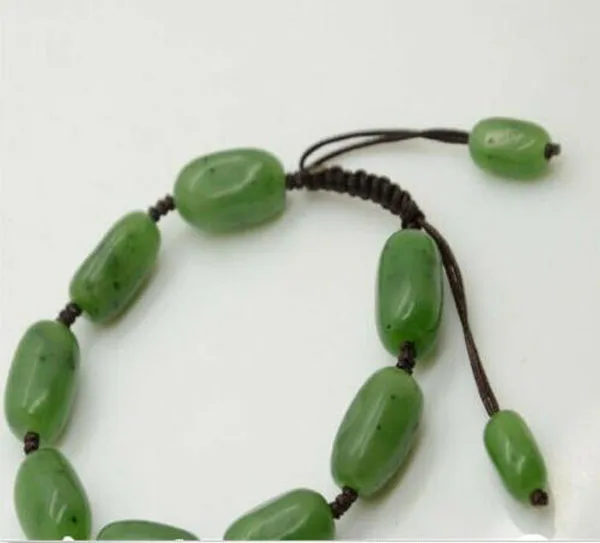 

handmade 100% Natural Jasper carving Hetian Jade Green Jade Bracelet Knitting Han Bracelet