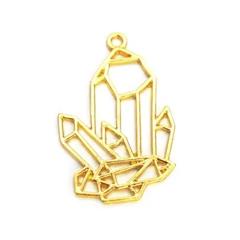 

10pcs Crystal Clusters Metal Frame Pendant Charm UV Resin Cabochon Set Jewelry Making Casting Craft DIY Y4QB