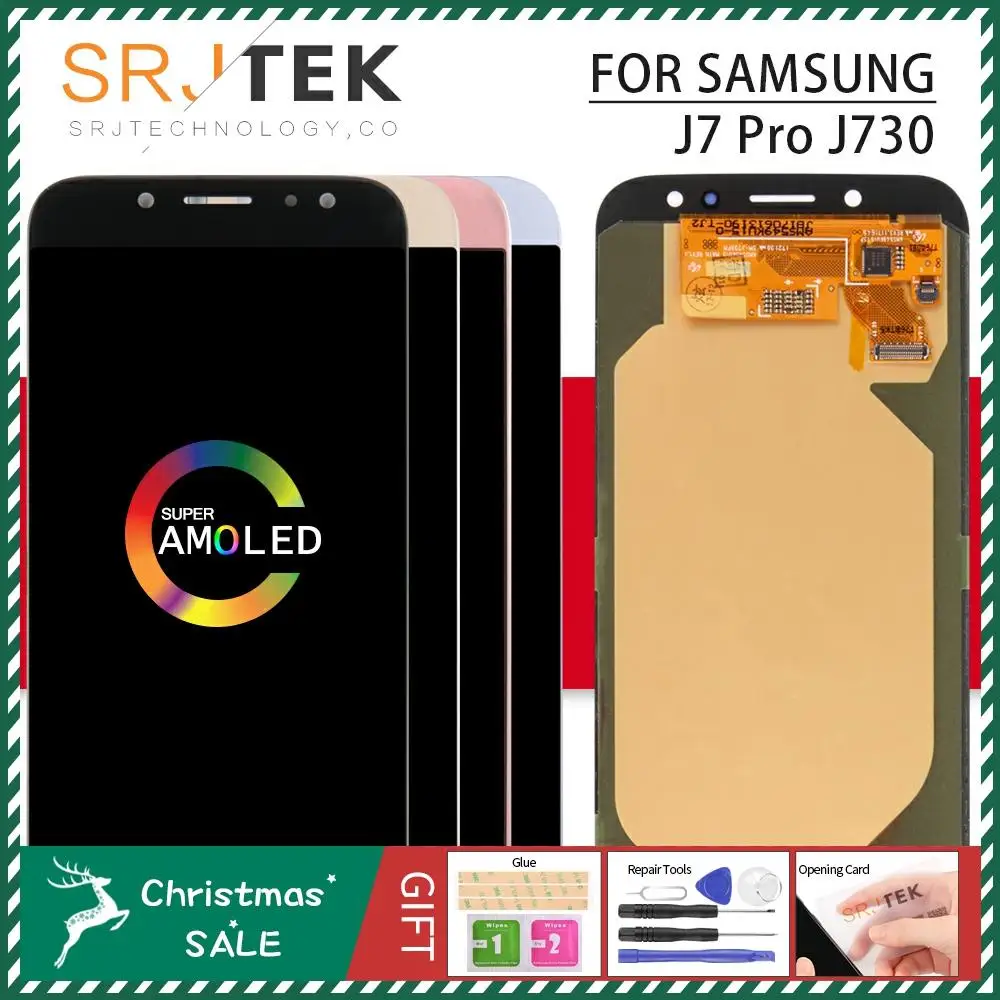 Srjtek AMOLED для SAMSUNG Galaxy J7 Pro дисплей J730 Дисплей сенсорный дигитайзер сенсор с рамкой J730 стекло J7 Pro J730F ЖК