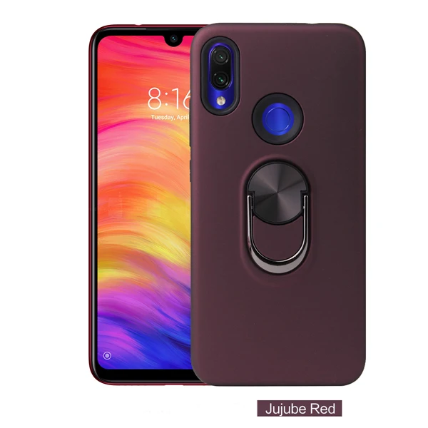 Jujube Red 360 ° чехол-подставка с кольцом для Xiaomi Redmi 7 7A Note 8 7 Pro K20 Pro автомобильный Магнитный кронштейн для Xiaomi 9T Pro CC9E A3 CC9 - Цвет: Jujube Red