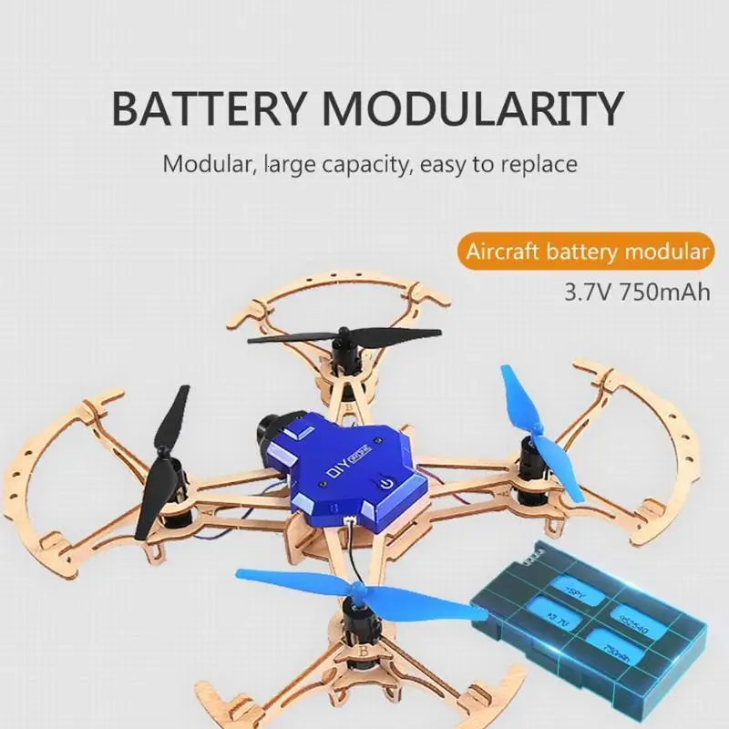 ZLRC Zl100 деревянный самолет Diy Дрон 720p камера Wifi Fpv режим удержания высоты Безголовый обучающий Радиоуправляемый квадрокоптер Дрон