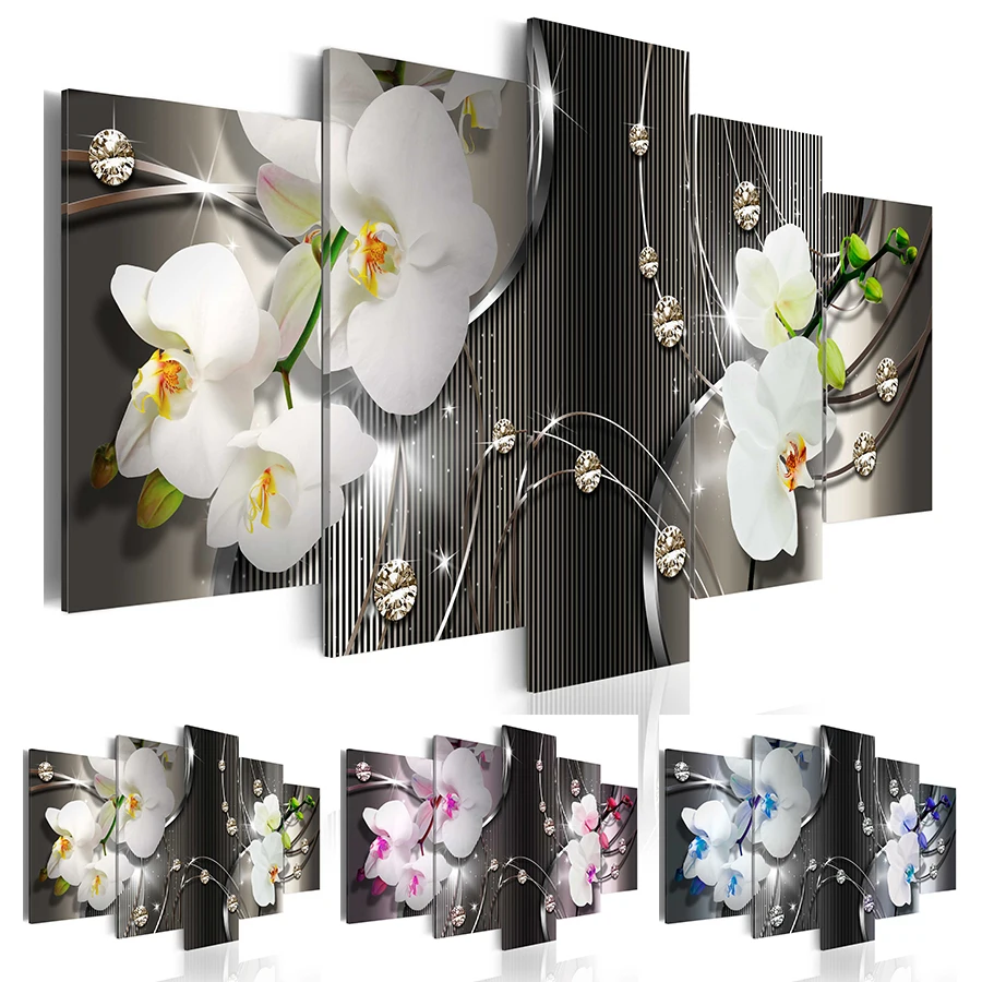 

Unframed Modern Abstract Colorful Orchid Flower Wall Art Oil Painting