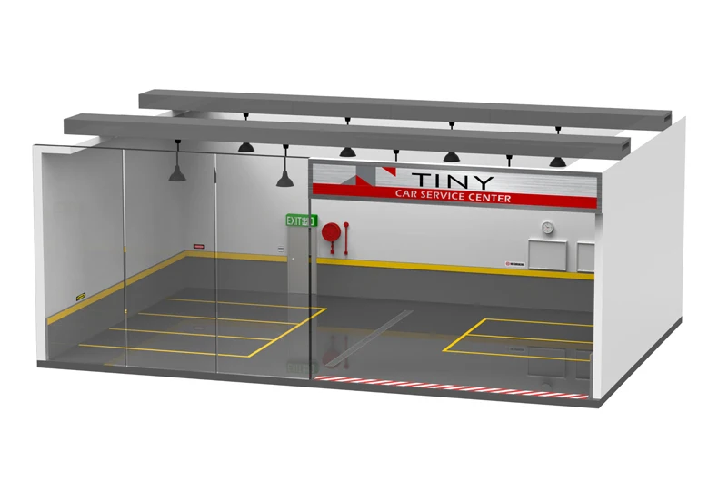 Garage 1/43 ремонтная машина мастерская гаражная Модель сцена моделирование яркая люстра Модель автомобиля аксессуары для фанатов коллектио - Цвет: Garage