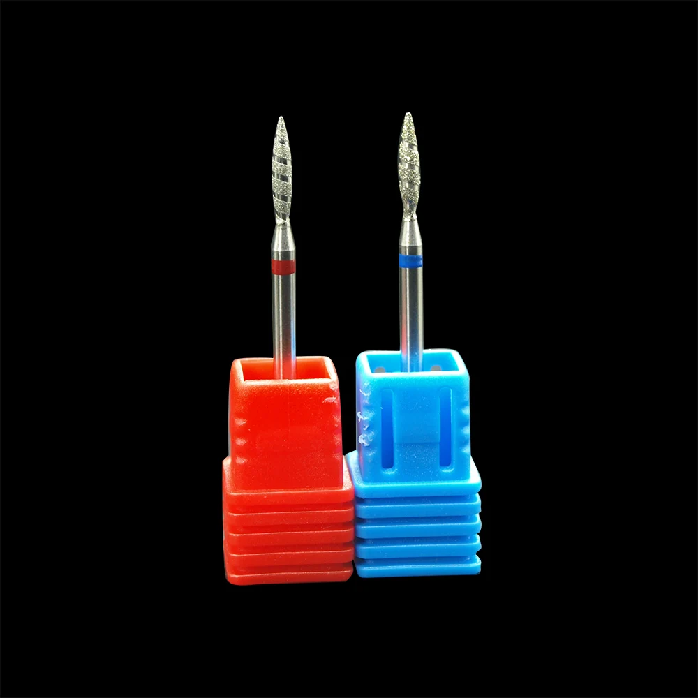 Brocas de diamante Tornado Flame para uñas, cortadores para manicura rotativa de 3/32 pulgadas, accesorios de taladro en espiral, 1 ud.