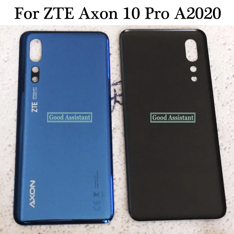 Синий 6,5 дюйма для zte Axon 10 Pro A2020 задняя крышка для батареи, крышка для двери, корпус, чехол, заднее стекло, запасные части