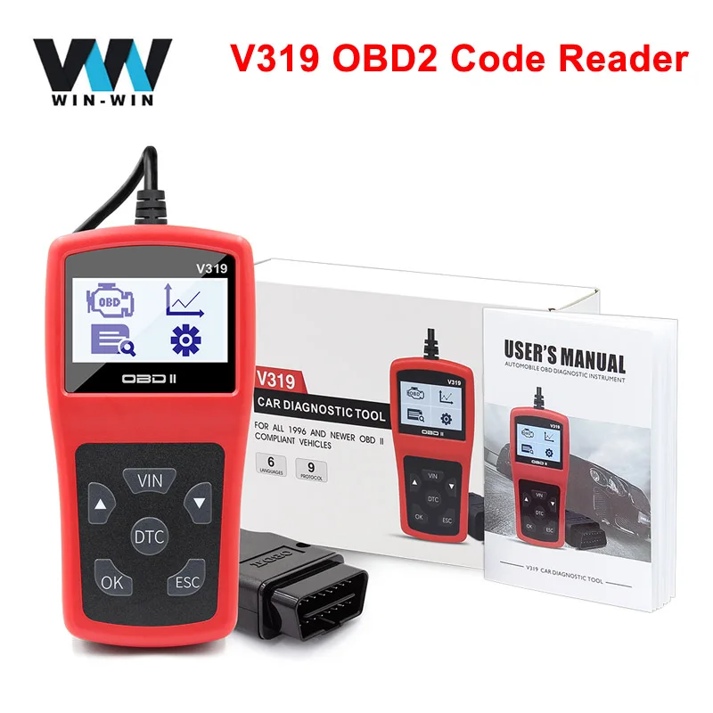 Считыватель кодов V319 инструмент для сканирования OBDII/EOBD многоязычный